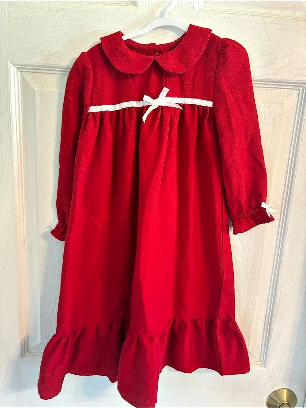 Little English Red Long Sleeve Nightgown Girls 3T